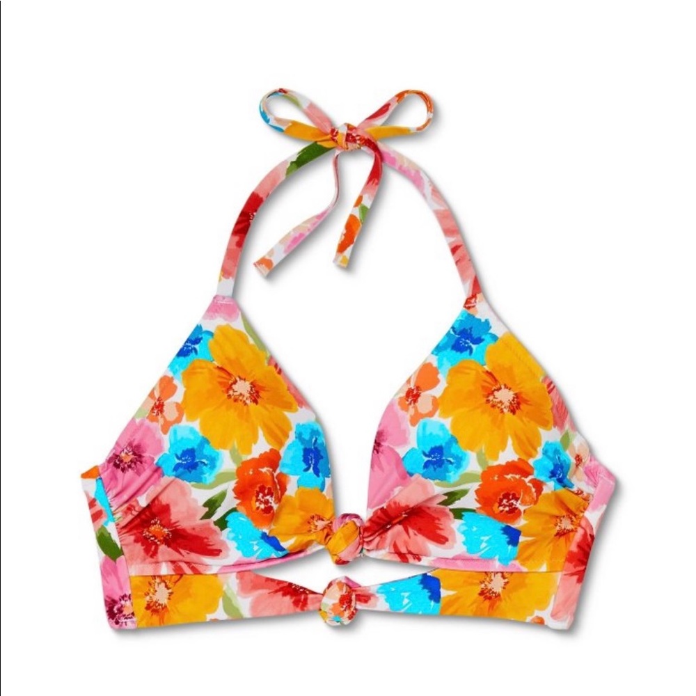 Bright and Cheery Floral Bikini Top